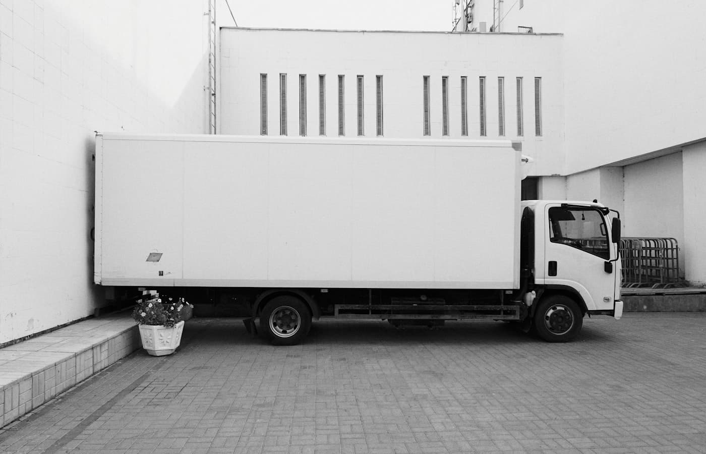 A refrigerated truck ready for loading