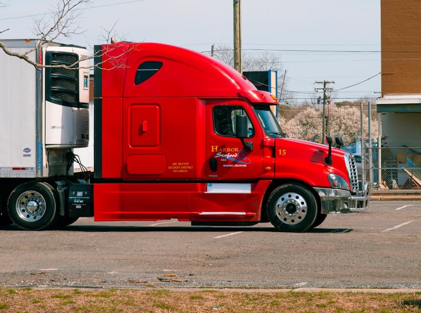 A refrigerated trailer ready to carry fruit